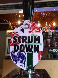 Scrum Down - Rugby Theme Ale - Tap Badge